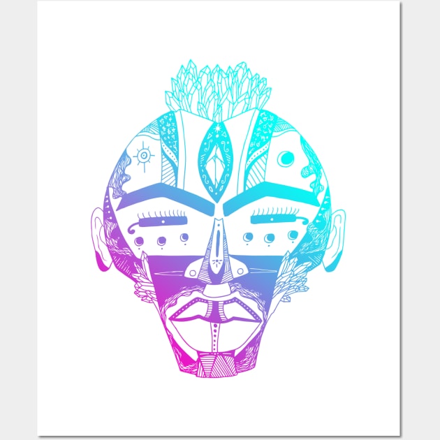 Dual Color African Mask 4 Wall Art by kenallouis